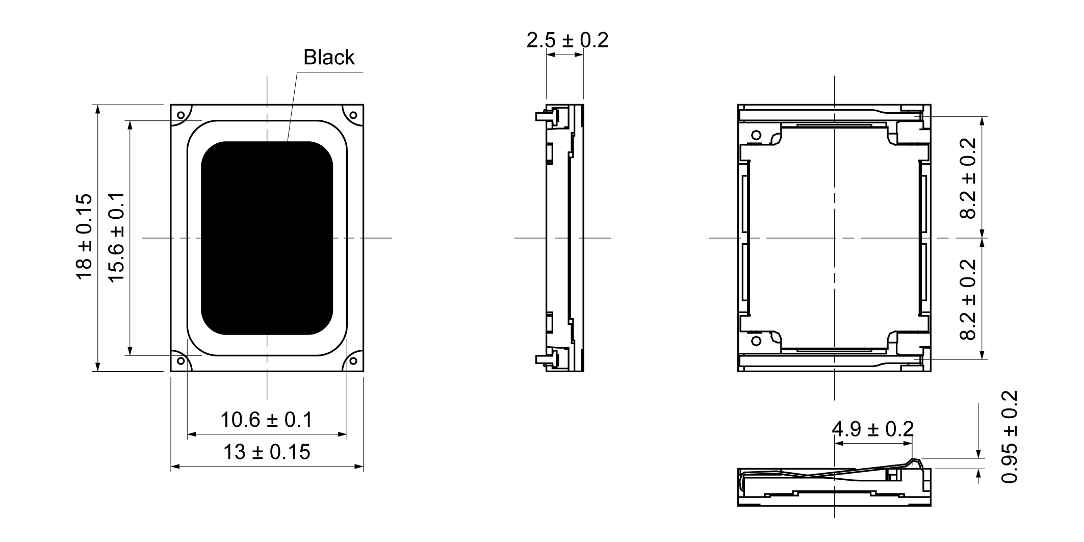 OSR1813EA-2.5TB0.7W8A-R Mechanical Drawing